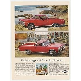 1964 Chevy El Camino Handsome Car Useful Truck Print Ad