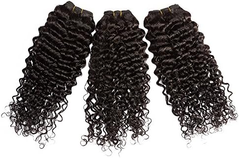 MiLan Hair 12-30 Inch #1b Natural Black 5A Curly Weaving Sew In Weft 100% Real Indian Remy Human Hair Extensions for Full Head Beauty Hairsalon 100g (22 Inch)