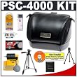 Canon PowerShot PSC-4000 Soft Leather Carrying Case + Tripod + Accessory Kit for S5 IS, SX1 IS, SX10 IS & SX20 IS Digital Cameras