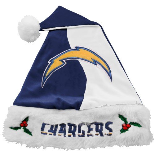 Forever Collectibles NFL San Diego Chargers Colorblock Santa Hat