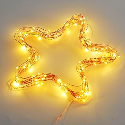 Qadira LED 33ft Copper String Lights 100 Leds, Waterproof Starry Wire Lights, DÃ©cor Rope Lights For Seasonal Decoration Christmas Holiday, Wedding, Parties-Warm White Color