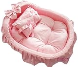 IMAGE OF Princess/prince Pet Dog Cat Handmade Bed/house + Pillow