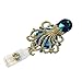 Bling Rhinestone octopus Pattern blossom Decorated Retractable Badge Reel ID Holder with Clip Backin