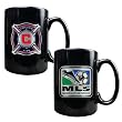Chicago Fire MLS 2pc Black Ceramic Mug Set - Primary Team Logo & MLS Logo Chicago Fire MLS 2pc Black Ceramic Mug Set - Primary Team Logo & MLS Logo