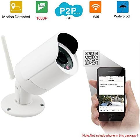 Smartiscam Megapixel HD 1920 x 1080P H.264 Home Security Surveillance Indoor/Outdoor IP Camera,WiFi spy camera,Wide Viewing Angle, Night Vision 80ft with IR-Cut support Andriod and iOS (HD1080P)