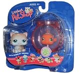 Littlest Pet Shop Pet Pairs Portable Collectible Gift Set - Persian Cat (#129) and Clown Fish in the Fish Bowl (#130)