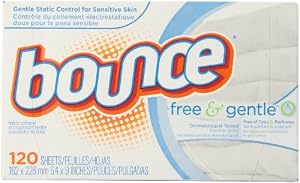 Bounce Free & Gentle Fabric Softener Sheets, 120 Count