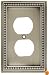 Liberty Hardware 64776 Beaded Single Duplex Wall Plate, Brushed Satin Pewter