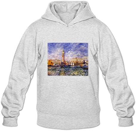 Funnyer Men's The Doges' Palace - Pierre-Auguste Renoir Sweatshirt Hoodie XXL Light Grey