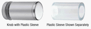 CRL Cylinder Style Chrome Finish Single-Sided Shower Door Knob With Plastic Sleeve