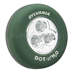 Sylvania Waterproof Green DOT-it Self-Adhesive Bright White LED Light