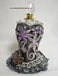 Victorian Jeweled Purple Dress Perfume Bottle Holder
