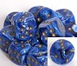 Vortex Dice 16mm d6 Blue/gold Pipped Dice