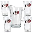 Carolina Hurricanes NHL 4pc Pint Ale Glass & 60oz Pitcher Set - Primary Logo by Great American Products
