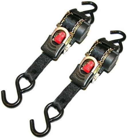 Premium Self-Winding Ratchet Tie Down Straps 1.8m Heavy Duty 300kg / 600kg (Pack of 2) Lashing Straps with automatic lock ratcheting action by iapyx