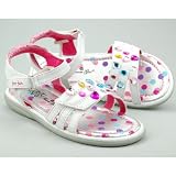 Produkt-Bild: KIDS SHOES, M&auml;dchen Sandale, 2-Klett, Decksohle Leder, weiss-pink