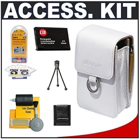 Casio Exilim EX-CASE-30 Leather Case (White) + Spare NP-20 Battery + Accessory Kit for... by Casio