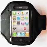 from Blue Duck Shopper iPhone 4 Armband Case Holder (Black) with Built-in Screen Protector for running, jogging, walking, exercise Model 4G