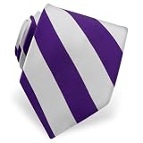 Purple and Silver Stripe Tie by Elite - Purple Silk