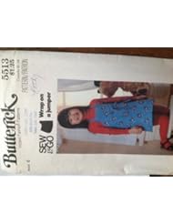 Book: Butterick 5513 Vintage Girls Size 6, Back Wrap Halter Straps Jumper with Frontbpocket Easy Sewing Pattern