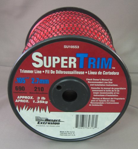 SuperTrim .105-Inch 3-Pound Spool Home Owner Grade Round Grass Trimmer Line, Red SU105S3-2 SuperTrim .105-Inch 3-Pound Spool Home Owner Grade Round Grass Trimmer Line, Red SU105S3-2