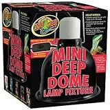 Zoo Med Mini Deep Dome Lamp Fixture with 5.5-Inch Dome, Black