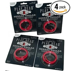 Castor & Pollux Play Dead Herbal Collar Cat, Red, All Natural (Pack of 4)