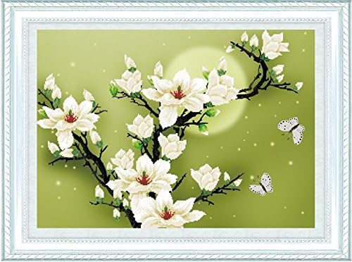 Needlework, DIY Cross Stitch, Sets for Embroidery Kits, Precise Printed Magnolia Flowers Patterns 3d Counted Cross-stitching