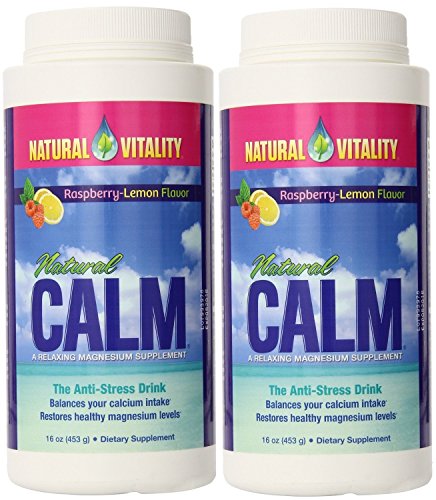 Natural Vitality Natural Vitality Natural Calm Magnesium Anti Stress, Organic, Raspberry Lemon, 16 oz (Pack of 2)