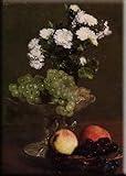 IMAGE OF Still Life: Chrysanthemums and Grapes 21x30 Streched Canvas Art by Fantin Latour, Ignace Henri Jean Theodore