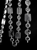 30 feet Clear Faux Crystal Rectangular Beads Multi Shaped Garland