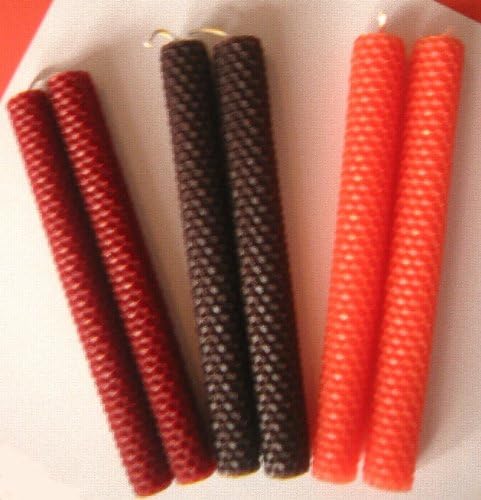 100% Beeswax Candles - One Pair of 8" Tapers in RUST - (1st pair shown in photo)