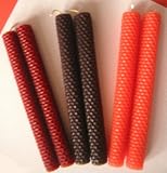 100% Beeswax Candles - One Pair of 8 Tapers in RUST - (1st pair shown in photo)
