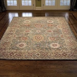 Sage Anatolia Fields Wool Area Rug - 8' Round - Frontgate