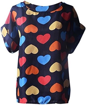 Binmer(TM)New Women Blouses Casual Flower Print Tropical Chiffon Shirts Blusas (S, A)