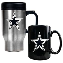 Dallas Cowboys 16oz Travel Mug & 15oz Ceramic Mug set - Primary logo NFL Football