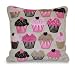 Thro Ltd. All Over Cupcake Applique Pillow, Pink