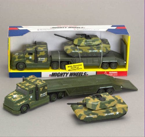 DELUXE MILITARY ARMY TRUCK & TOY TANK TRANSPORTER PLAYSET