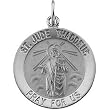 14K White Gold St. Jude Thaddeus Medal - 18.00mm