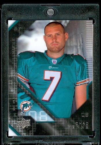 2008 Upper Deck (UD) Rookie Premiere # 7 Chad Henne RC - Rookie Card - Miami Dolphins - NFL Trading Card - In Protective Scew Down Display Case