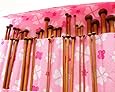 Rimobul 10" Single Pointed Carbonized Bamboo Knitting Needles of 18 Different Sizes with Pink Pouch Case - Set of 36