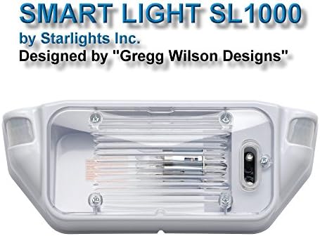 Starlights SL-1000 Smart Light 1000 12-volt Exterior Motion Light (White), Revolution 400 LED Bulb (B008M2K03A), Amber Lens (B00C5T1P30)