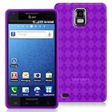 Argyle Flexible TPU Cover Skin Phone Case For Samsung Infuse 4G I997 - Purp ....