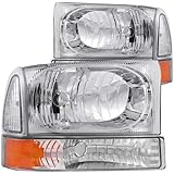 Anzo USA 111081 Ford Chrome with Corner Amber Headlight Assembly - (Sold in Pairs)