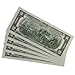 Two Dollar Bills (5) Five Consecutive Choice Crisp Uncirculated Brand New $2 Bill in Collectible Currency Holder