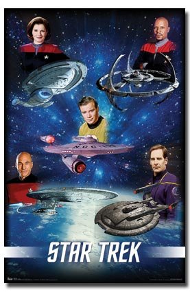 Star Trek (Captains) TV Poster Print - 22x34