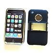 Apple iPhone 3G & 3GS Silver & Black Rubberized Protector Case with Built-in Kickstand and Porthole Window