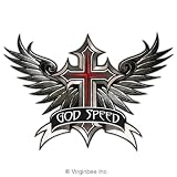 GODSPEED HUGE WINGED CROSS GOD SPEED WINGS CHRISTIAN BIKER MOTORCYCLE LEATHER JACKET VEST EMBROIDERED PATCH
