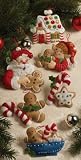 Bucilla Christmas Ornament Felt Applique Kit, Christmas Cookies, Set of 6