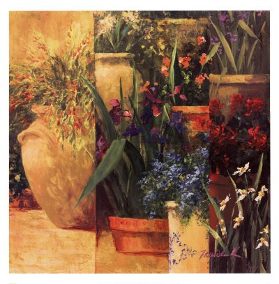 51nimO8b gL Flower Pots Left, Flower Garden Art Poster Print, 26x26